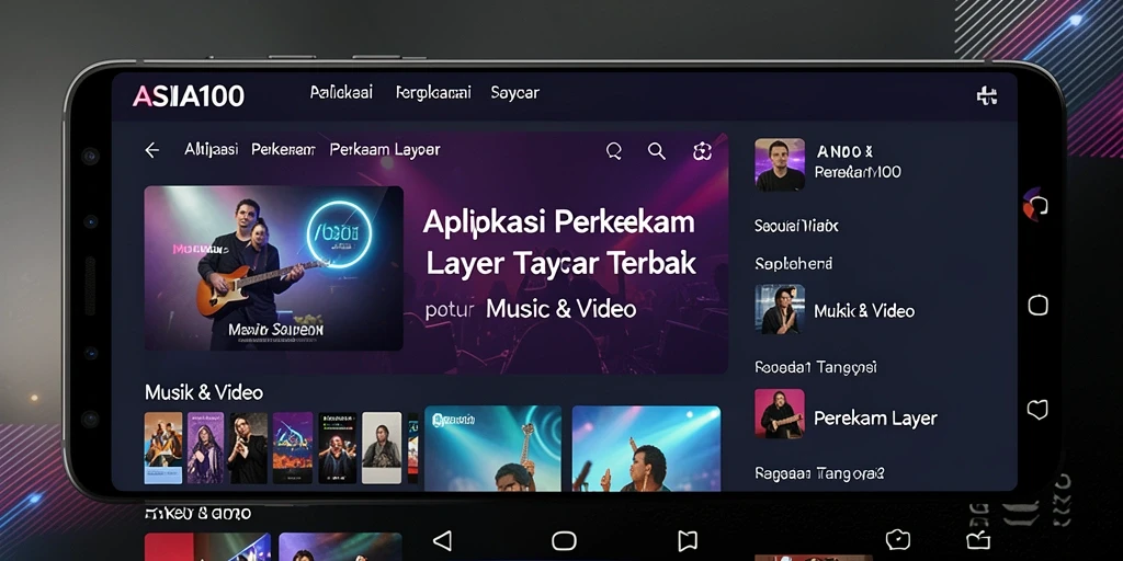 Tampilan antarmuka ASIA100 yang intuitif untuk merekam layar.