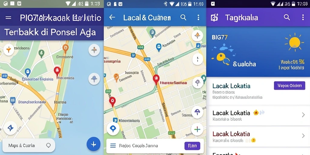 Screenshot utama aplikasi BIG77 menampilkan fitur pelacakan lokasi yang akurat.