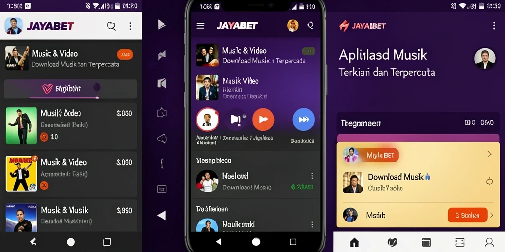 Antarmuka pengguna JAYABET yang intuitif dan menarik untuk Download Musik.