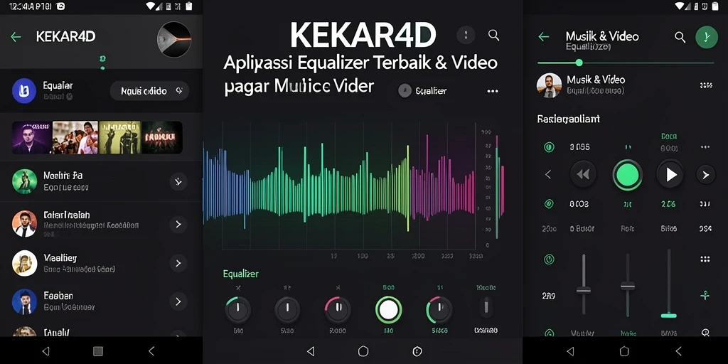 Antarmuka pengguna KEKAR4D dengan pengaturan Equalizer yang menarik.
