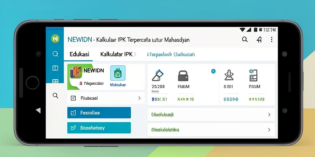 Tampilan antarmuka aplikasi Kalkulator IPK NEWIDN yang informatif.