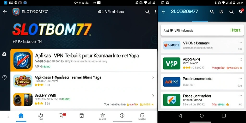 Antarmuka aplikasi SLOTBOM77 yang sederhana dan fungsional.