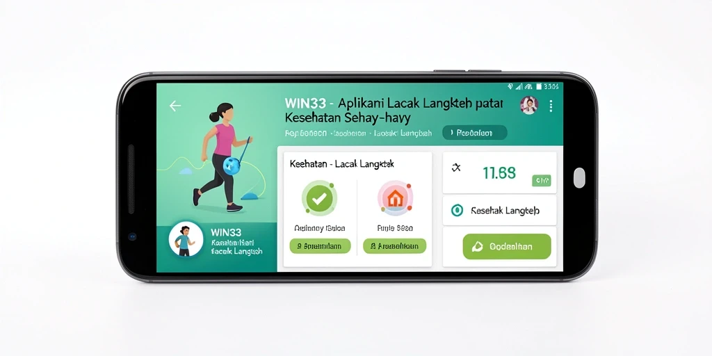 Antarmuka aplikasi WIN33 yang intuitif dan menarik untuk lacak langkah.